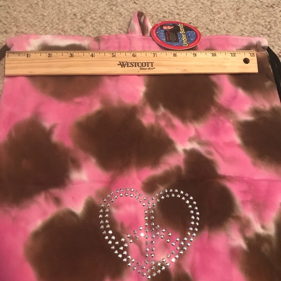 Undee Bandz Pink & Brown Heart Drawstring Bag - Picture 7 of 8